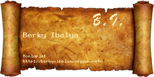 Berky Ibolya névjegykártya