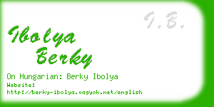 ibolya berky business card